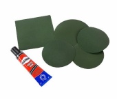 Ремкомплект лодки ПВХ клей 30мл 5 латок 10х10см (Зеленый)