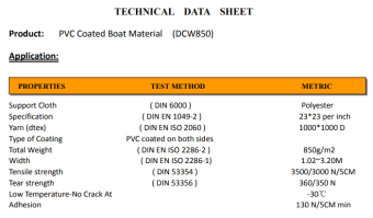 Ткань лодочная Dejia Boat 850 (Темно-Серая)