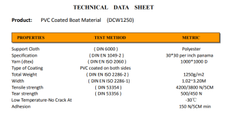 Ткань лодочная Dejia Boat 1250г PANAMA (Черный)