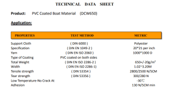 Ткань лодочная Dejia Boat 650 (Темно-Серая) 25х100см